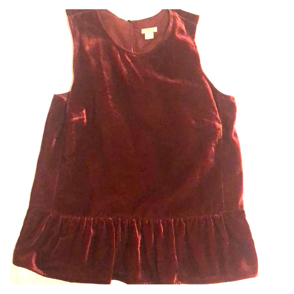 J. Crew velvet sleeveless blouse